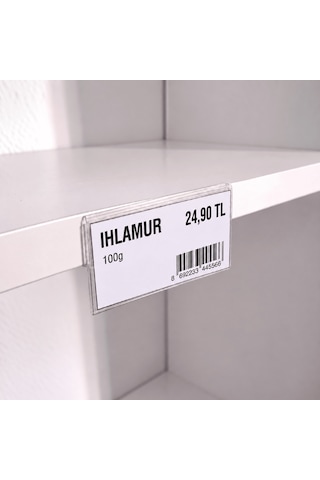 Cep Tipi Yapışkanlı Şeffaf Etiketlik 6x3cm U Tipi 50li Paket 50 Adet