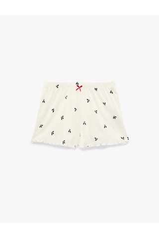 Koton Pamuklu Beli Lastikli Desenli Mini Şort Pijama Altı Mavi Desenli 6wlk80042mk Yeşil Desenli