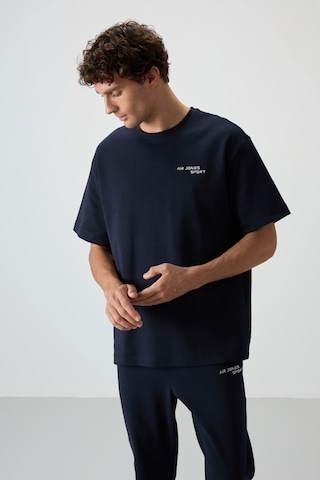 Tommy Life Lacivert Pamuklu Kalın Yumuşak Dokulu Oversize Fit Nakışlı Erkek Eşofman Takım - 85252 Lacivert