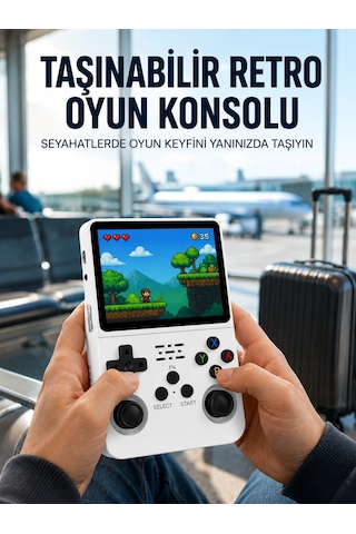 Mey İthalat Retro Oyun Cihazı Çift Microsd Desteği, Çoklu Platform Uyumu, 3200 Mah Batarya Yeni Nesil