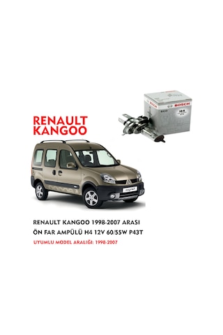 RENAULT KANGOO 1998-2007 ARASI ÖN FAR AMPÜLÜ H4 12V 60/55W P43T