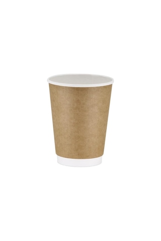 14 Oz Double Wall Karton Bardak Kapaklı 100 Adet Çift Katmanlı Sıcak Içecek Bardağı