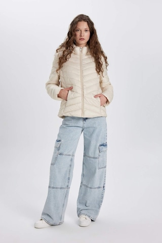 Defacto Su İtici Hafif Şişme Mont Kapüşonlu Kapitoneli Fermuarlı Cepli Basic Düz Mevsimlik B2030AX24AUBG414 Bej