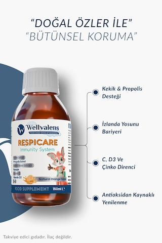 Respicare Kekik Propolis Ve İzlanda Yosunu İçerikli Bitkisel Sıvı Takviye 150 ML