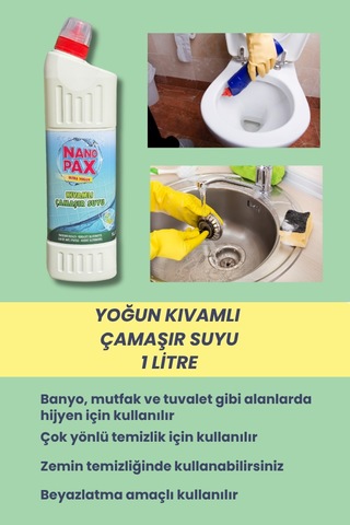 Ultra Yoğun Kıvamlı Çamaşır Suyu Duct Ağızlı 4 X 1lt 4'lü Set