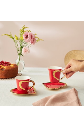Karaca Kalpten 2 Kişilik Çay Fincanı 220 Ml Kirmızı
