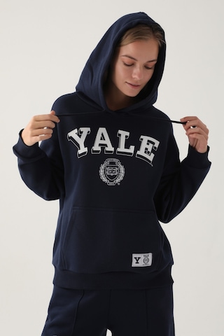 Yale Lacivert Kapüşonlu Cep Detay Kadın Sweatshirt 5274-41189 Lacivert