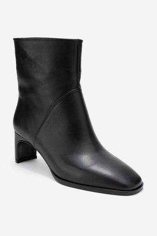 Luvishoes Luvi Shoes Nordy Siyah Cilt Hakiki Deri Kadın Blok Topuklu Bot Siyah