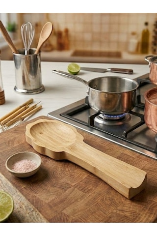 Mucit Home Bambu Çiçek Kaşık Altlığı / Kaşıklık Ahşap