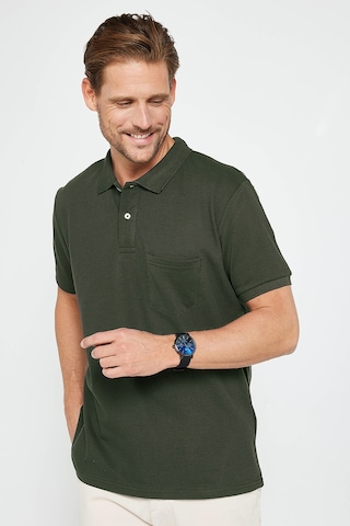 Tudors Erkek Regular Fit Klasik Kesim %100 Pamuk Düz Pike Haki Polo Yaka Tişört-46240 Haki