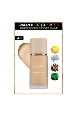 Alix Avien Kırışıklık Karşıtı Nemlendirici SPF30 Parlak Bitişli Fondöten Care Enhancer 806 Pale Apricot