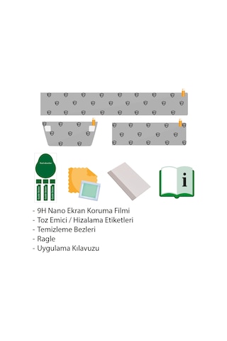 Togg T10f (2025-2026) Uyumlu 29" Multimedya, 12.3" Gösterge Ve 8" Klima 3'lü Set 9h Nano Ekran Koruyucu