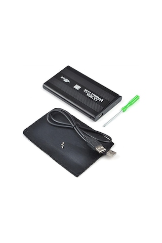 AoGo USB 2.0 Sata 2.5 Harddisk Kutusu + Kılıf Metal Harici Disk Kutusu