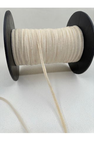5 Mm Pamuk Kadife Şerit-5 Metre-ekru