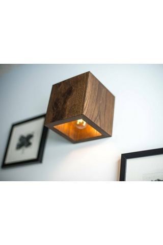 Dcrthuma Yansıtma Tasarımlı Çift Yönlü Ahşap Salon Duvar Aplik Koyu Kahverengi