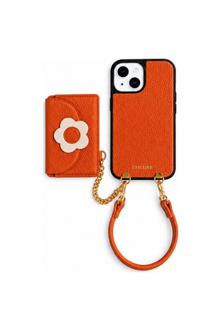 Kombinlenebilir - İphone 15 Uyumlu Pu Deri Magsafe Kılıf -hera Serisi By Bero Lina Turuncu