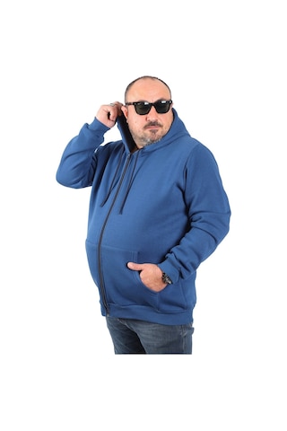 Moc Grande Mocgrande Büyük Beden Unisex Kapüşonlu 3Ip Sweat 11701 Indıgo
