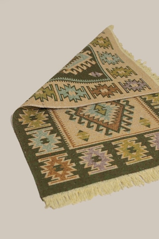 "çift Taraflı Kullanılabilir, Makinede Yıkanabilir, Modern Desenli Kilim 11 Farklı Ebat" Yeşil Yeşil