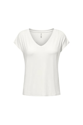 Only Kadın Onlrılla V Yaka Kısa Kollu T-shirt 15315776 Ekru Ekru