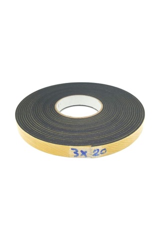 Kapı Pencere İzolasyon Bandı/yapışkan Kapı Pencere Süngeri Eva-3mmx20mm-siyah-10 Metre 0.05 M