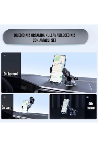 Enshall T119 Vantuzlu Uzatılabilir Araç İçi Telefon Tutucu Standı