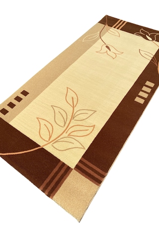 Saray Halı Klasik 1938 Krem 100x200 Kahve Yolluk 2 Metre Açık Kahverengi - Krem