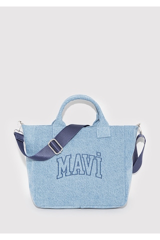 Mavi - Mavi Logo Denim Tote Çanta 1913377-82770 Açık Mavi
