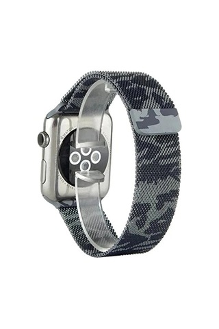 Ally Apple Watch Uyumlu 7-8 45mm 6-5-4 44mm Kayış Kordon Metal Milano Loop Kamuflaj 3-2-1 42mm- 5775