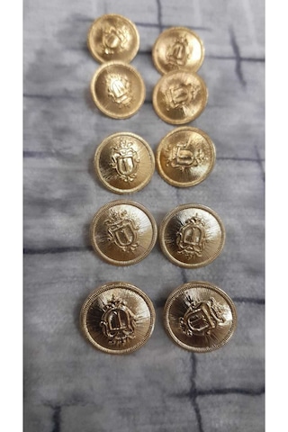 Gold Metal Düğme 24 Boy 14 Mm ,10 Adet