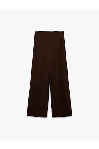 Koton Normal Bel Düz Geniş Paça Kumaş Pantolon Kahverengi 6wak40207pw Kahve
