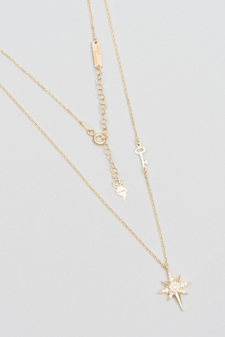 So Chic vega Başarı Yıldızı 18 Ayar Sarı Altın Kaplama 48 CM Gümüş Kolye