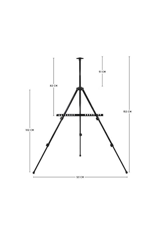 Katlanabilir Metal Tripod Şövale - Ayarlanabilir, Taşıma Çantalı, Siyah