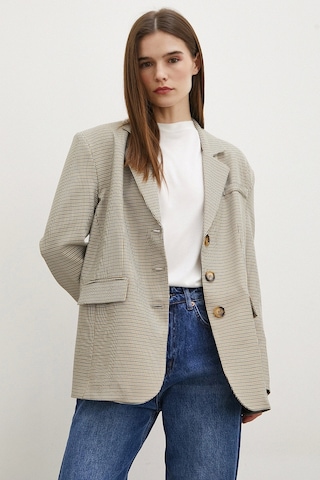 Ekose Blazer Ceket Kahve Kahve
