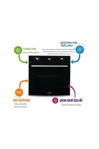 Afm Tech Ve Ferre Velvo Turbolu Siyah Dijital LN385 + FM7700 + FM3400 Ankastre Set