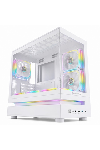Zoko Venüs Beyaz 6x12cm Argb Fan Temper Cam M.atx Oyuncu Bilgisayar Kasası