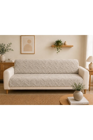 Sycamore Home Koltuk Örtüsü 175x215 Cm Çekyat Örtüsü, Kaymaz, Yıkanabilir, Lüks Kumaş Şönil Jakarlı Taş
