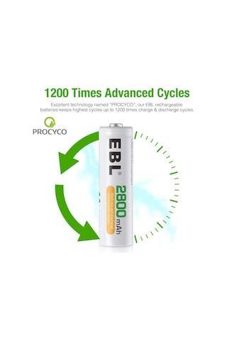 Ebl LN-8114 2800 mAh 1.2 V Ni-Mh AA Kalem Pil 4'lü