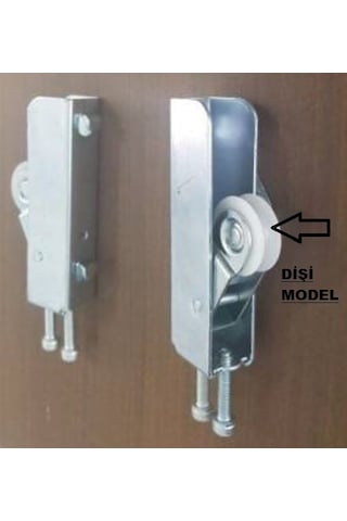 Sürgülü Ray Dolap Aleminyum Kapak Teker 1Takım [Dişi]