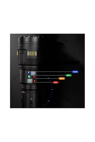 Watton Wt-631 Lazer Etkili 30.000 Lümen Profesyonel El Feneri Siyah