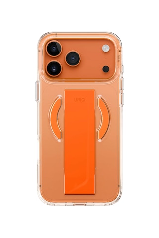 Apple Uyumlu iPhone 17 Pro Max Kılıf Heldro Tutma Bandı Ve Bilek Askısı Premium Yüksek Dayanıklı Koruma Kapak Turuncu