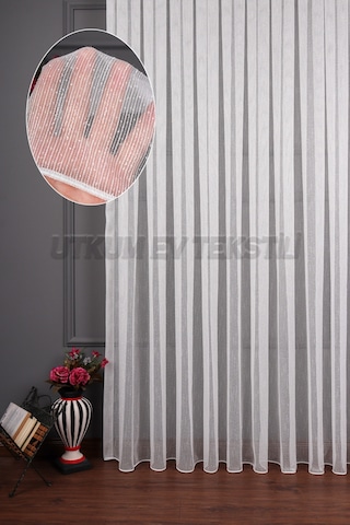 Gümüş Simli Keten Düz Tül Perde Akdz 920