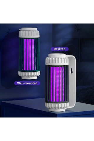 Tongxida 2022 Yeni Usb Şarjlı Sessiz Sinek Öldürücü Ve Gece Işığı 1200mah - Gri C13