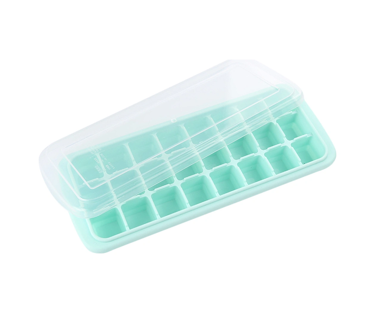 Yuntech01 Ev Ve Bar Kullanıma Silikon-pp Malzeme 24 Hücre Kapaklı Buzluk, Yeşil Rengi Dayanıklı Buz Üretim Kutusu Çok Renkli