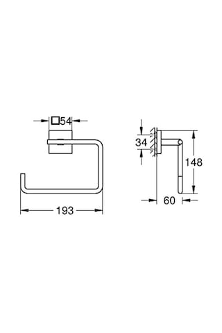 Grohe Start Cube Quickfix Halka Havluluk, Duş/banyo Aksesuarları, Krom, 40975000 Enerji Sınıfı B