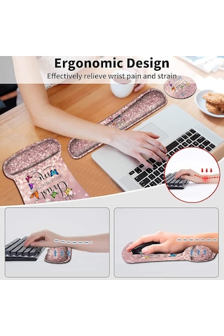 Tr Mouse Pad Bilek Desteği Jel Desteği, Ergonomik Mousepad Ve Hafızalı Köpük Klavye Bilek Desteği Bilgisayar, Oyu