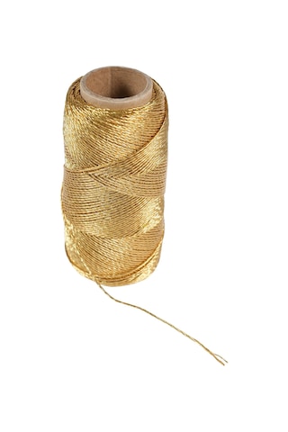Altın Renkli Dekoratif İp - 100 M, Hediye Paketleme, Süsleme Ve El İşi Malzemesi, Dıy İpi