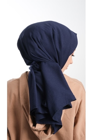 Hürrem Bone 202105_02 Pamuk Düz Klasik Caz Şal Lacivert