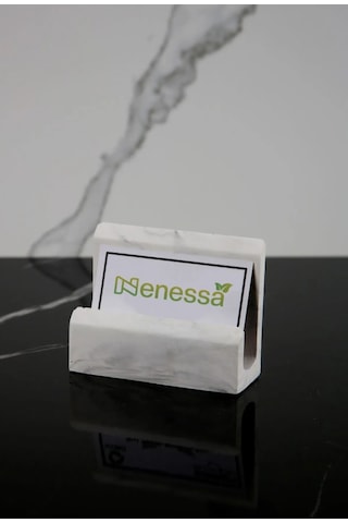 Mermer Desenli Beton El Yapımı Kartvizitlik Ofis Kartlığı