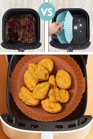 Hobibahçem Renkli Isıya Dayanıklı Yıkanılabilir Silikon Fırın Ve Airfryer Yuvarlak Model Pişirme Matı 20 Cm Kahve