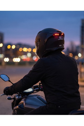 Caspiano Homer Full-face Led Işıklı Matt Black Motosiklet Kaskı Ece-r 22.06 Sertifikalı Mat Siyah